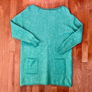 Sweater Dress - Green with Pockets